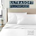 HC Collection King Pillow Cases Set of 2- Microfiber, Extra Soft Pillowcases - Easy Care & Machine Washable - White