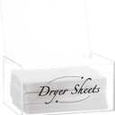 Laundry Sheet Holder - Clear Acrylic Dispenser with Lid, Dryer Sheet Box for Laundry Room