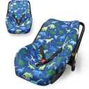 TANOFAR Baby Car Seat Cover Liner, Infant Carseat Cover Liner and Protection for Boys Girls, Universal Fit Car Seat Protective Cover, Soft Comfortable, Machine Washable,Watercolor Dinosaur (blue)