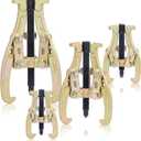 Orion Motor Tech Gear Puller Set, 3" 4" 6" 8" 3 Jaw Puller Kit for Pulley Gear Bearing Flywheel Removal, Heavy Duty Pulley Puller with Reversible Jaws 4 pcs Bearing Puller Tool Kit (gold)