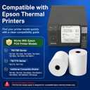 3 1/8 x 230 Thermal POS Rolls for Epson Printers, BPA Free Thermal Printing Compatible with TM-T88 TM-T70 TM-T80 TM-T85 TM-H6000 T90 Series, Credit Card Machine & POS Printer Supplies, Pack of 24