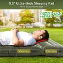 Elegear CumbreX Double Sleeping Pad for Camping, 5.5" Ultra-Thick Inflatable Camping Sleeping Pad 2 Person with Built-in Foot Pump, Portable Camping Sleeping Mat for Backpacking Hiking Tent, Full