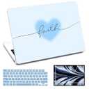 QJUZO Compatible with MacBook Air 13 inch Case 2026 2025 2024 2023 2022 M5 M4 M3 M2 A3449 A3240 A3113 A2681, Hard Shell Cover with Screen & Keyboard Protector for MacBook Air 13.6" - Blue Heart