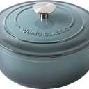 Enameled Cast Iron Covered 5.5 Quart Dutch Oven with Dual Handle, Slateblue