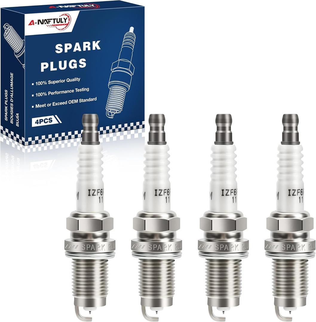 Iridium Spark Plugs 4 Pack 6994 IZFR6K11 Compatible with 2003-2007 Honda Accord 2.4 CRV Element & Acura TSX 2003 2004 2005 2006 2007 2008, Civic & RSX 2.0L 02-05 Replaces IZFR6K-11, 9807B-561BW