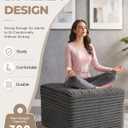 23.6in Pouf Ottoman, Corduroy Ottoman Foot Rest with DualLayer Support, Large Poofy Pouf with Soft ChunkFoam Top & Firm Foam Base, Floor Foot Stool for Living Room, Dark Grey, 23.6"D x 23.6"W x 16.5"H