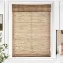 UNISHADES Cordless Bamboo Roman Shades, 28.564 in, Tatami | Thin Bamboo Strip Weaving Technique, Light Filtering without obstructing the view
