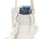 2 x Wandering Nature Water Bottle Holder with Strap 32oz Insulated Water Bottle Carrier Sling Bag with Phone Pocket Water Bottle Pouch for Hiking Walking(Patent Pending) (Beige)