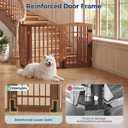 Homykic Dog Gate Indoor with Door, 88" W Bamboo Pet Gate, 30”H, Walnut