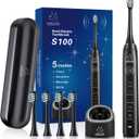 Adult Sonic Electric Toothbrush, USB Rechargeable Sonic Toothbrush, with 12 Brush Heads, 5 Modes, Equipped with Cleaning Brush, Brushing and Washing Two in one