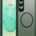 TOCOL Magnetic for Samsung Galaxy S25 Case, Upgraded Full Camera Protection, Compatible with Magsafe, Drop Protection Slime Clear Back Cover for Samsung Galaxy S25 6.2-Inch (Alpine Green)