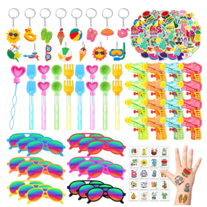 Vertintong 118 Pcs Summer Pool Party Favors Summer Tattoo PVC Pool Stickers Summer Pool Sunglasses Bulk Water Guns Bubble Wands Summer Tattoo Hawaiian Luau Birthday Decorations Supplies