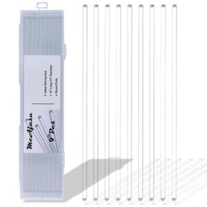 8Pcs Borosilicate Glass Stirring Rods 12" Long 1/4" Diameter Round Ends for Lab/Classroom/Home Use