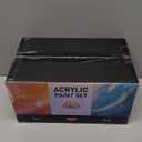 15 Colors Large Bulk Acrylic Paint Set (10 oz,300 ml) Art Painting Supplies for Multi Surface Canvas Wood Leather Fabric Rock Craft, Non Toxic Paint for Kid & Adult with Pump, Color Wheel