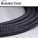 GE 3-Outlet Power Strip Surge Protector 15 Ft Braided Long Cord Extension Cord Surge Protector Power Strip Flat Plug Extension Cord 250 Joules ETL Listed Black 44237