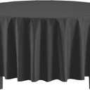 Exquisite Party Solids 12-Pack Premium Plastic Tablecloth 84in. Round Table Cover - Black