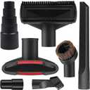 Universal Vacuum Attachment Kit Wet Dry Plastic Vacuum Hose Adapter 1-1/4" Vacuum Cleaners Accessories with Horse Hair Brush Extension Wand Flexible Crevice Tool Adapter for Shop Vac (7PCS)