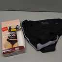 Hanes womens Comfort, Period. Underwear, Bikini Period Underwear, Super Leaks Period Underwear, 3-pack (Large, 3-pack Bikinis, Black/Dot Print/Concrete Heather)