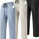 3,4 Pack Men's Sweatpants with Zipper Pockets Lightweight Joggers for Men Athletic Pants Workout Running Gym (M)