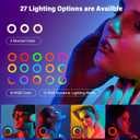 Yesker Ring Light with Tripod Stand and Phone Holder 18 Inch RGB Ringlight 25 RGB Modes Bi-Color Adjustable 27007000K LED Selfie Halo Light Kit for Live Stream Photography Zoom Makeup Youtobe Tiktok