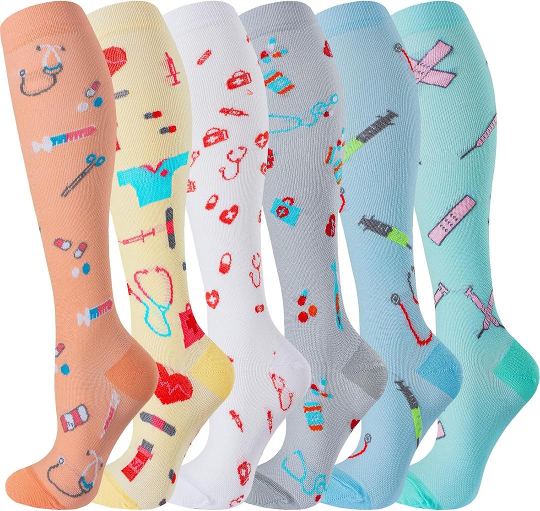 Bropite Compression Socks for Women & Men Circulation-Support Knee High Socks 20-30 mmhg-Best for Running,Medical,Nurse,Travel, Size: Small-Medium