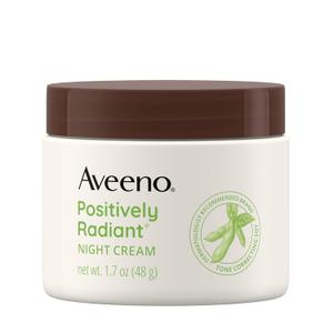 Aveeno Positively Radiant Face & Neck Night Cream with Tone Correcting Soy & Niacinamide, Night Cream Targets Dull Skin & Evens Skin Tone & Texture, Hypoallergenic, 1.7 oz