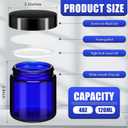 Norme 12 Pcs 4 oz Glass Jars with Lids Leakproof Round Airtight Empty Cosmetic Jars with Inner Liners Lid for Storing Lotions Powder Ointments Candle Making Tins (Blue,Black)