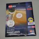 Avery High Visibility Printable Round Labels with Sure Feed, 2.5" Diameter, White, Laser Printer, 300 per Pack, 2 Packs, 600 Customizable Blank Labels Total (45294)