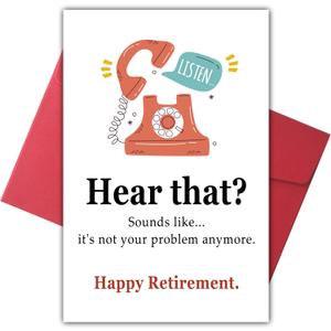 4 x Funny Retirement Card for Men Women, Humor Leaving Card for Him Her, Perfect Retirement Gift & Decoration for Friends Bosses Nurses Teachers Mom Dad Family, Not Your Problem Anymore