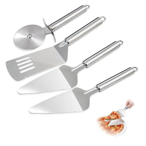 4PCS Pie Server Set Stainless Steel Pie Cutter and Server Set,Spatula with Serrated Edge for Cutting and Serving Cake, Pizza,Lasagna