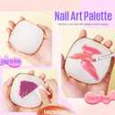 2 x MEFA Nail Art Brushes Set, 8 Pcs Nail Brushes for Nail Art and Nail Art Palette with Polish Brush, Extension Gel Brush, Liner Brush, Carved Brush, Dotting Pen, Builder Brush, Fan Brush for Home Salon (A-Macaron Color)