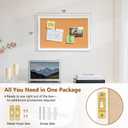 DOLLAR BOSS Distressed White Cork Board, 24"x18" Bulletin Board