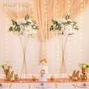 NUPTIO Large Flower Centerpieces for Tables: 17.7 inch Diameter White Artificial Flower Ball Arrangement for Wedding Party Centerpiece - 2 Pcs Fake Floral Rose for Bridal Shower Decorations
