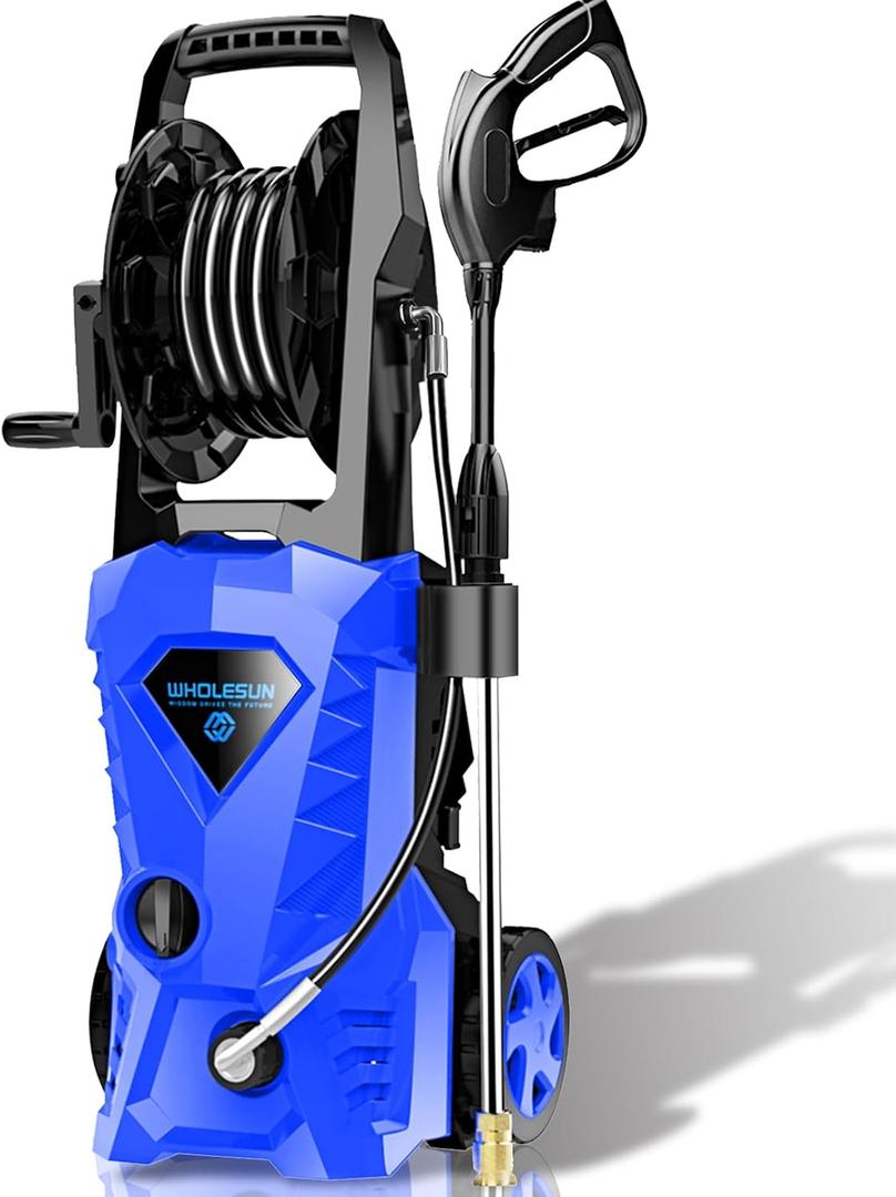 4500PSI Electric Pressure Washer 2.8GPM Power Washer 1600W High Pressure Cleaner Machine with 4 Nozzles Foam Cannon Powerwasher for Home Use