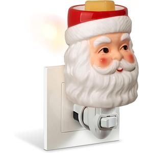 STAR MOON Plug in Wax Melt Warmer, Christmas Wax Warmer for Scented Wax Wax Melter Decoration No Flame No Smoke No Soot with Two Bulbs (Santa Claus)