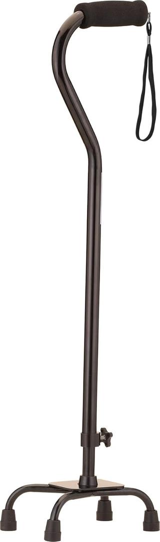 NOVA Medical Heavy Duty Quad Cane with Small Base, Black (Small (Pack of 1))