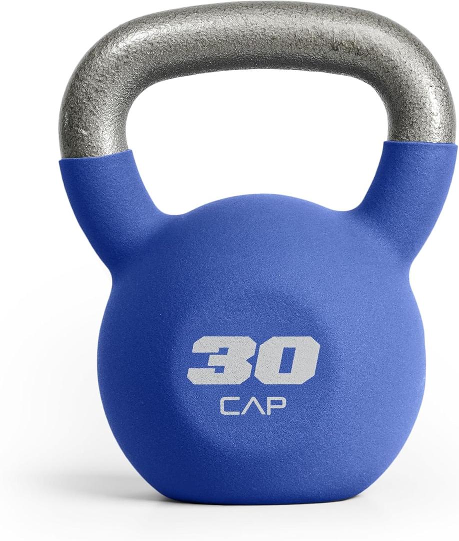 CAP Barbell 30 LB Neoprene Coated Cast Iron Kettlebell - Blue