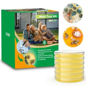 Mold Test Kit for Home, DIY Home Mold Air Test with 6 Individual Tests, Mold Detector for Home, Test Home Surfaces,HVAC System & Indoor Air Quality