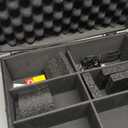 LOCKCURX Trading Card Storage Box for 3"x4" 35pt Rigid Cards, Holds 600+ Toploaders, Sports Card Case with 6 Foam Dividers, Toploader Storage Box, Sports Card Storage with Key Lock