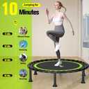ZCMHAXJ Foldable Mini Trampoline, 40" Rebounder Trampoline for Adults & Kids, 440lbs Capacity Indoor Fitness Workout Exercise Equipment