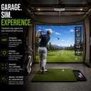 Mobile Golf Simulator Net 10ft Compact Practice Net with Steel Frame & Impact Screen Indoor & Outdoor Golf Training for Backyard, Garage & Home Sim Setup, Style: With Simulator Screen