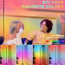 LanAqua Corner Floor Lamp, Smart RGB LED Corner Lamp,16 Million Colors Changing LED Floor Lamp with App Control,Music Sync & Timer Mood Lighting for Living Room,Smart Floor Lamp-2PK