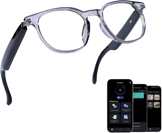 Giinova Ai Smart Glasses Bluetooth 5.4 with Translation for Men Women 160+Languages ColorChange Lens Chat GPT Assistant Free App Translator Glasses Meeting,Driver,Travel