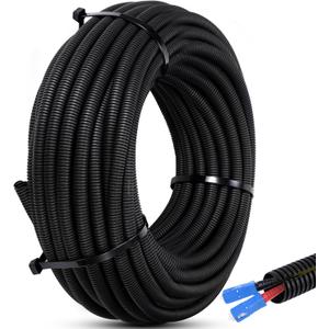 Sasylvia 1 Inch x 20 ft Split Wire Loom Tubing Protector Plastic Electric Wire Covers Flexible Conduit Hose Protector Automotive Cable Insulation Sleeves
