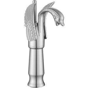 GGStudy Brushed Nickel Swan Shape Single Handle 1Hole Bathroom Vessel Sink Faucet Deck Mount Lavatory Sink Faucet (Tall)
