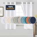 PrinceDeco Blackout Linen Texture Curtains 64 inches Length Natural Linen Blackout Drapes for Bedroom Living Room Darkening Curtain Thermal Insulated with White Liner,Set of 2,W42 X L64,Pearl White