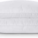 Adjustable Down Alternative Standard/Queen Size Set of 2 Bed Pillows with Medium/Firm Support, 20" x 28", White