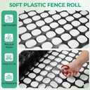 Ohuhu Plastic Garden Fence Safety Fence, 4'x50'/5.3 LB Reusable Netting Plastic Mesh Fence Roll, Temporary Fencing for Animal Barrier Construction Snow Fence Poultry Rabbits Chicken Dogs Deer