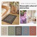 Door Mat Indoor Entrance 2x3 Rug Machine Washable Vintage Floral Small Area Rug Non-Slip Low Pile Throw Rugs for Entryway, Kitchen, Front Door Indoor Entrance, Entry, Kids Room, Black