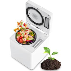 Electric Composter for Kitchen, 3L Compost Bin, Odorless/Auto-Cleaning/LED Display, Countertop Smart Compost Machine, Turns Waste into Dry Fertilizer
